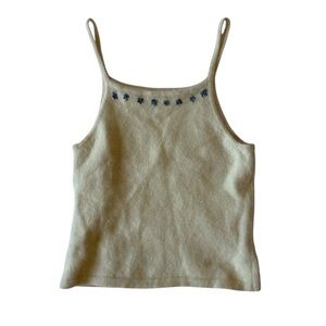 Vintage Cashmere Camisole Top Embroidery